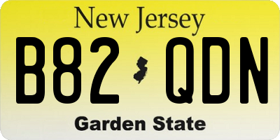 NJ license plate B82QDN