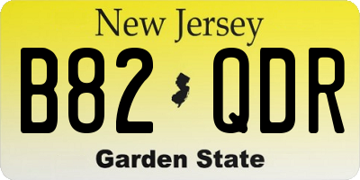 NJ license plate B82QDR