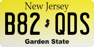 NJ license plate B82QDS