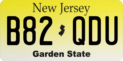 NJ license plate B82QDU