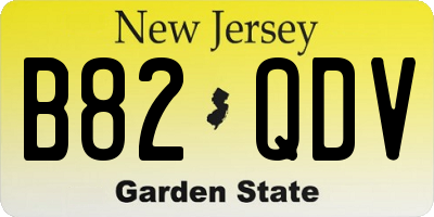 NJ license plate B82QDV
