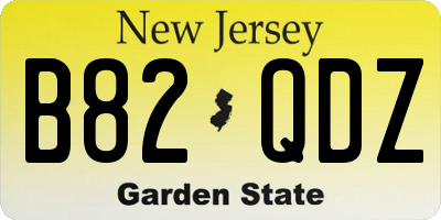 NJ license plate B82QDZ
