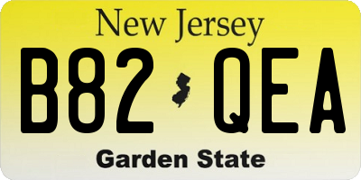 NJ license plate B82QEA