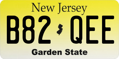NJ license plate B82QEE