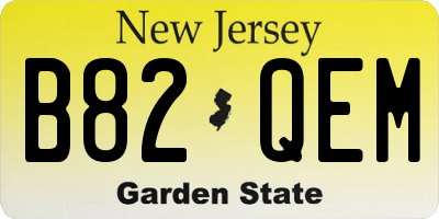 NJ license plate B82QEM