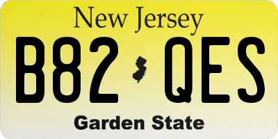 NJ license plate B82QES