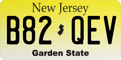 NJ license plate B82QEV
