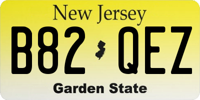 NJ license plate B82QEZ