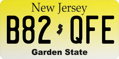 NJ license plate B82QFE