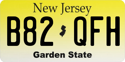 NJ license plate B82QFH