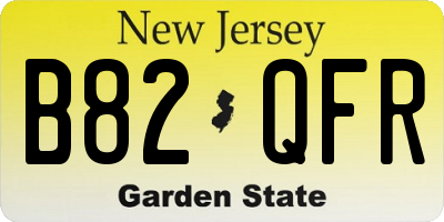 NJ license plate B82QFR
