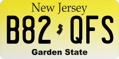NJ license plate B82QFS