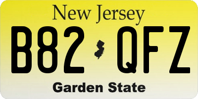 NJ license plate B82QFZ