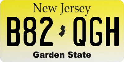 NJ license plate B82QGH