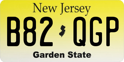 NJ license plate B82QGP