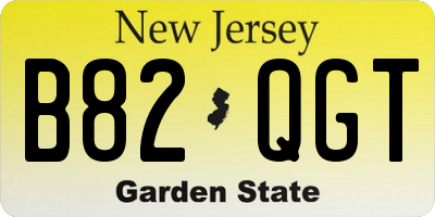 NJ license plate B82QGT