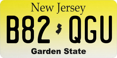 NJ license plate B82QGU