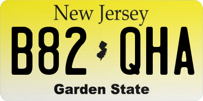 NJ license plate B82QHA