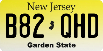 NJ license plate B82QHD