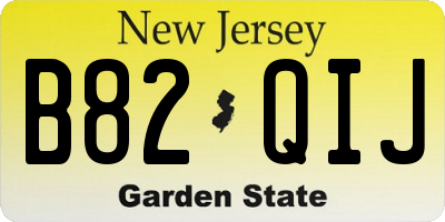 NJ license plate B82QIJ