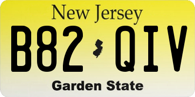 NJ license plate B82QIV