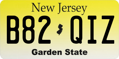 NJ license plate B82QIZ