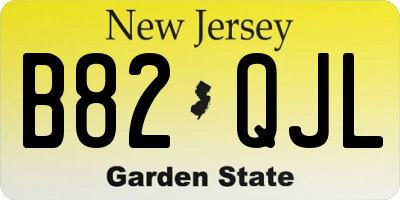 NJ license plate B82QJL