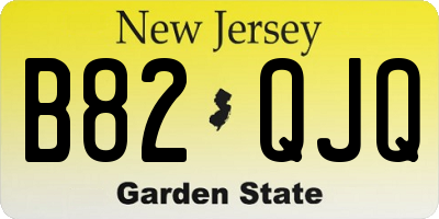 NJ license plate B82QJQ