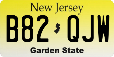 NJ license plate B82QJW