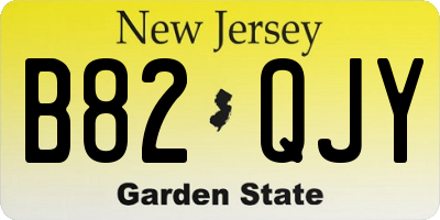 NJ license plate B82QJY