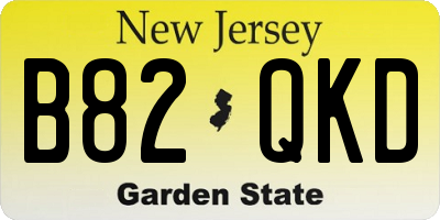 NJ license plate B82QKD