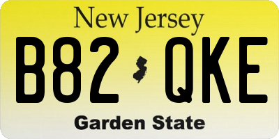 NJ license plate B82QKE