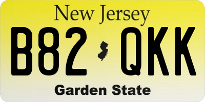 NJ license plate B82QKK