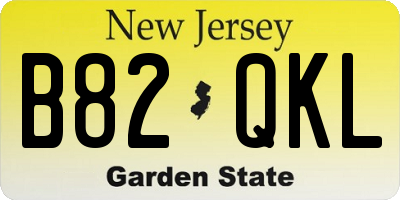 NJ license plate B82QKL