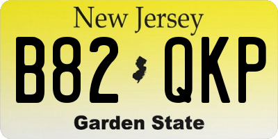 NJ license plate B82QKP