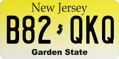 NJ license plate B82QKQ