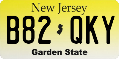 NJ license plate B82QKY
