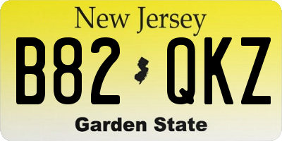 NJ license plate B82QKZ