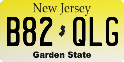 NJ license plate B82QLG