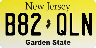 NJ license plate B82QLN