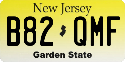 NJ license plate B82QMF