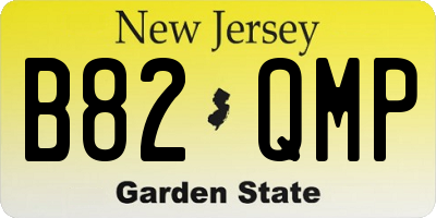 NJ license plate B82QMP