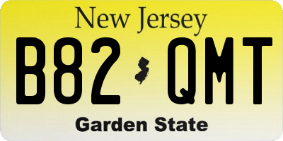 NJ license plate B82QMT