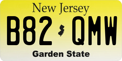NJ license plate B82QMW