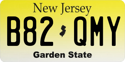 NJ license plate B82QMY