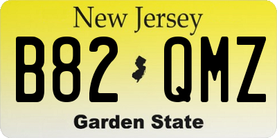 NJ license plate B82QMZ