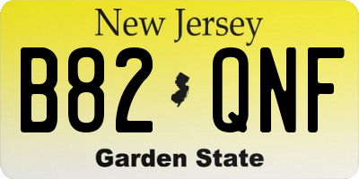 NJ license plate B82QNF