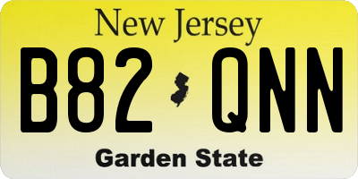 NJ license plate B82QNN