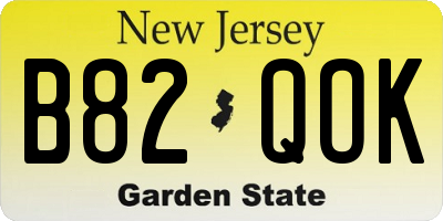 NJ license plate B82QOK