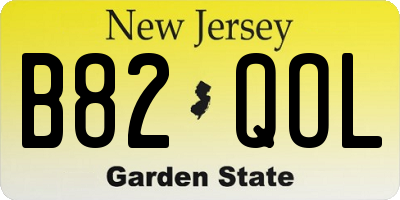 NJ license plate B82QOL
